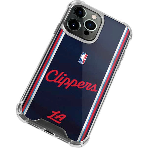 NBA Los Angeles Clippers Distressed Red iPhone 14 Pro Clear Case